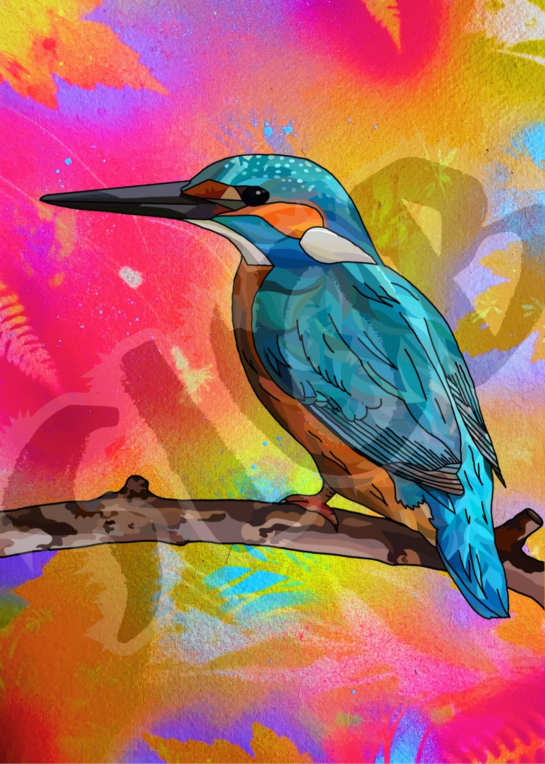 Kingfisher Art Print | Woodland Animal Illustration (digital Download ...