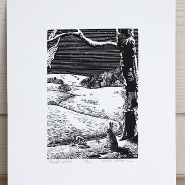 Winter Landscape Engraving