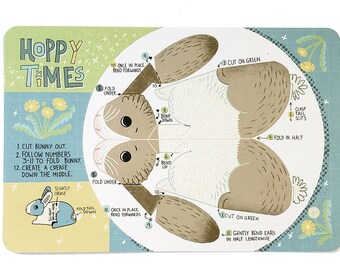 Rabbit Card, Yellow and Blue Retro Rabbit Card, Funny Bunny Valentines Card, Pet Card, rabbit bunny gift