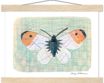 Orangetip Butterfly Collage Print with Hanger