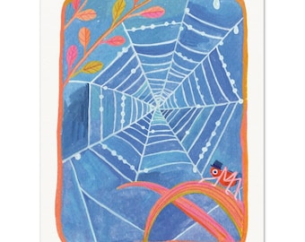 Spiderweb Gouache Painting Print