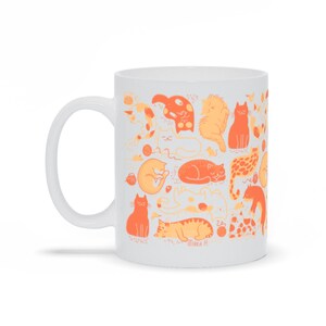Taza de gatos soñolientos, taza de gato naranja, taza de gato, regalo de amante de los gatos, dama loca del gato, dama del gato, taza de papá gato, taza de gato divertido, taza de café de gato naranja imagen 7