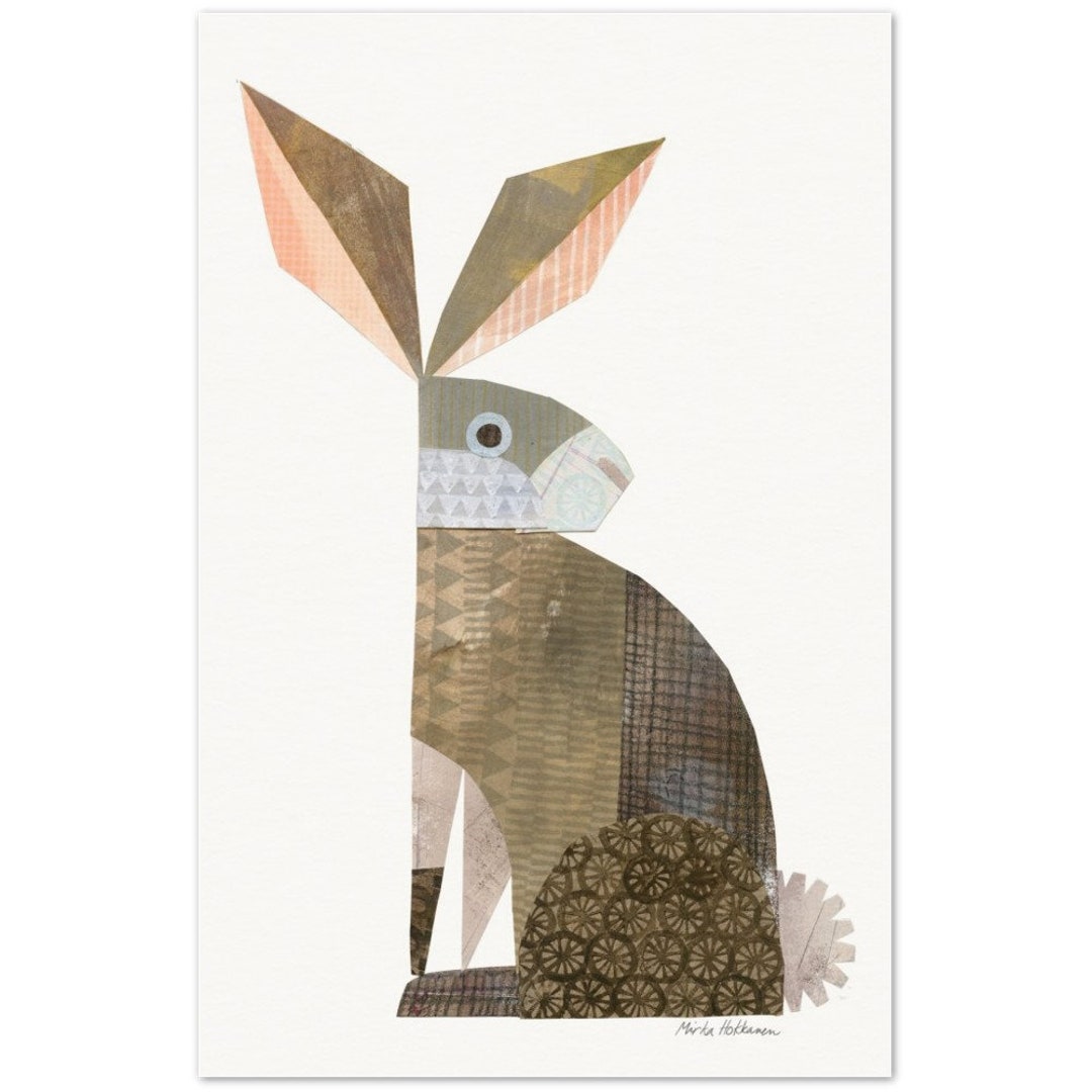 Rabbit Collage Print, Bunny Poster, Hare Wall Art - Etsy
