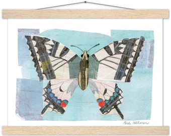 Butterfly Print & Hanger, Swallowtail Wall Art with Hanger