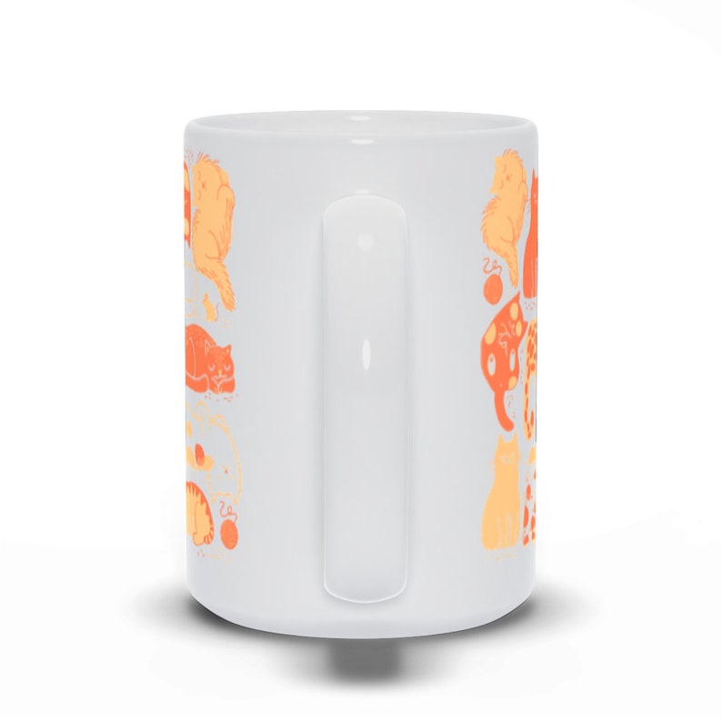 Taza de gatos soñolientos, taza de gato naranja, taza de gato, regalo de amante de los gatos, dama loca del gato, dama del gato, taza de papá gato, taza de gato divertido, taza de café de gato naranja imagen 2