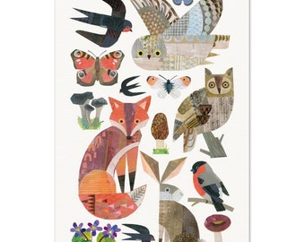 Nordic Animals Collage Print