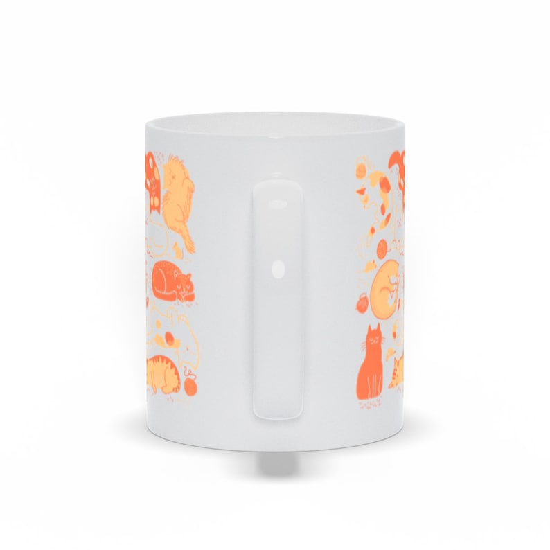 Taza de gatos soñolientos, taza de gato naranja, taza de gato, regalo de amante de los gatos, dama loca del gato, dama del gato, taza de papá gato, taza de gato divertido, taza de café de gato naranja imagen 5