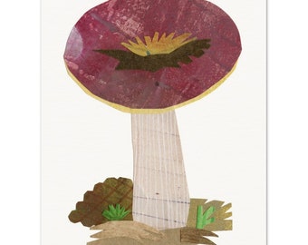 Russula Mushroom Collage Print