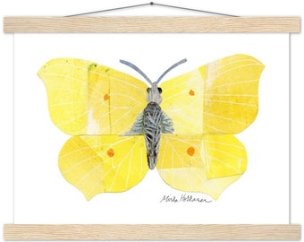 Common Brimstone Butterfly Collage Print with Hanger