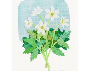 Wood Anemone Collage Print