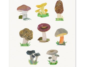 Mushroom Print, Fungi Poster