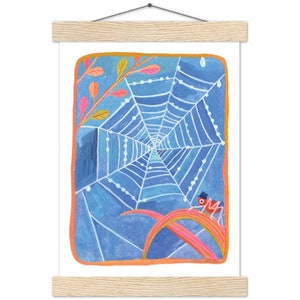 Spiderweb Gouache Painting Print & Hanger A4 21x29.7 cm / 8x12″