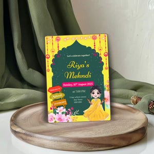 Digital Mehndi Invitation | Indian Wedding Download | Mehndi Night invitation Card | Editable Henna Party Invite | Instant Download
