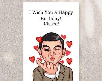 Funny Mr. Bean Birthday Greeting Card (PDF & JPEG)