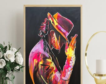 Colorful Michael Jackson Wall Art – Iconic Pop Star Canvas