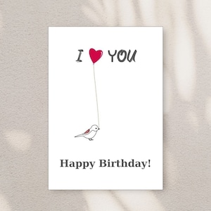 Cartão de aniversário com animais engraçados, cartão de pássaros fofos, cartão de presente de aniversário, cartão de feliz aniversário, cartão único e engraçado, cartão de festa, cartão para impressão