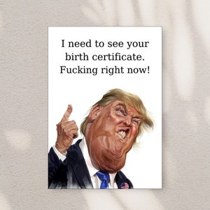 Funny Trump Birthday Card, Political Birthday Card, Trump Birthday Gift, Trump-Political Humor Card, Trump Joke Card, Trump Party Card
