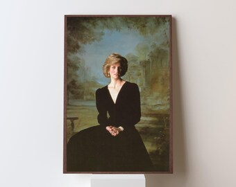 ヴィンテージ ダイアナ妃の肖像画 – ロイヤルアイコン キャンバス