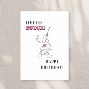 Cartão de aniversário engraçado, presente para amigo, cartão de humor exclusivo, cartão de presente para família, cartão engraçado de botox, cartão digital, cartão de feliz aniversário