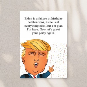 Cartão de aniversário engraçado de Trump, cartão de aniversário com humor político, presente com piadas e apoio a Trump, cartão de humor de Trump, cartão do Partido Trump 2024