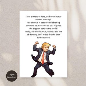 Donald Trump Karte, lustiges Trumpf Geschenk, politischer Humor Geschenk, Trumpf Witz Karte, Popkultur Karte, Trumpf Meme Karte, digitaler Download