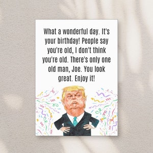 Tarjeta de cumpleaños de Trump, tarjeta divertida de Trump, tarjeta de felicitación de Trump, regalo de cumpleaños de Trump, tarjeta de Trump 2024, tarjeta del partido de Trump - Descarga digital de Trump