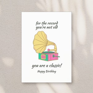 Gramophone Birthday Card, Music Lover Card, Digital Greeting, Classic Music Card, Digital Card, Family Birthday Card, Happy Birthday Card