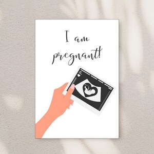 Pregnancy Announcement Card, I am Pregnant Card, New Baby Card, Surprise Pregnancy Announcement, Printable Pregnancy Card