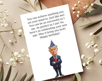 Trump Birthday Card - Funny Birthday Card For Men...