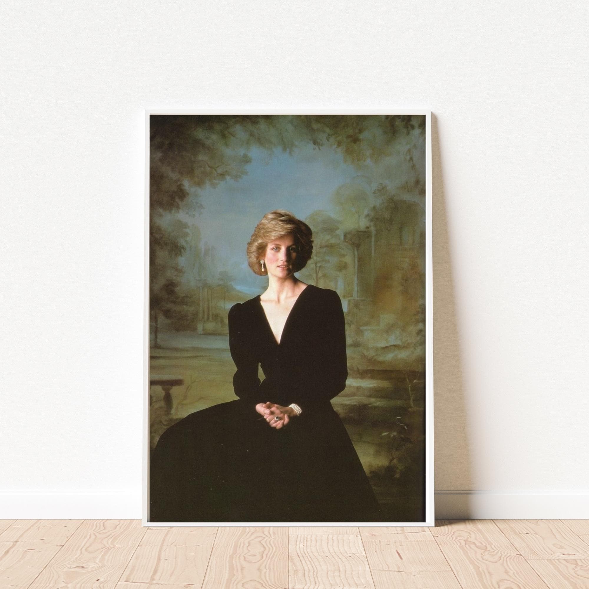 ヴィンテージ ダイアナ妃の肖像画 – ロイヤルアイコン キャンバス