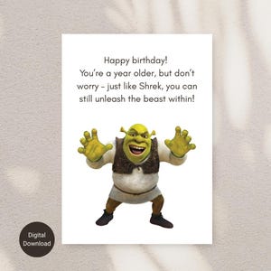 Shrek - Verjaardagskaart - Fun Card - Fan Card - Quote of blanco kaart - Alle gelegenheden - Digitale download - Humor Shrek Card - Shrek-groet