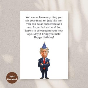 Funny Trump Birthday Card, Trump Birthday Gift, Trump Humor, Trump Supporter, Trump Joke, Political Humor, DIY Birthday Card