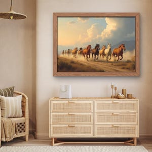 Horse Wall Art | Wild Horse Canvas Print, Country Rustic Home Decor, Nature Animal Poster for Living Room, Horse Lover Gift, Farmhouse Decor