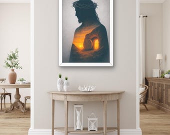 The Divine Mercy of Jesus | Christian Wall Art | Modern Christian Art | Sacred Heart | Faith-Based Decor | Canva Wall Art | Catholic Art