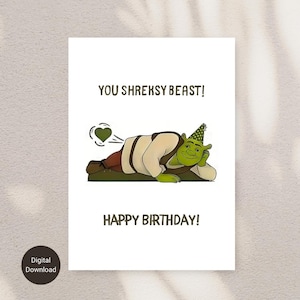 Shrek - Geburtstagskarte - Fan Karte - Zitat oder Blanko Karte - Alle Anlässe - Digital Download - Humor Shrek Karte - Shrek Gruß