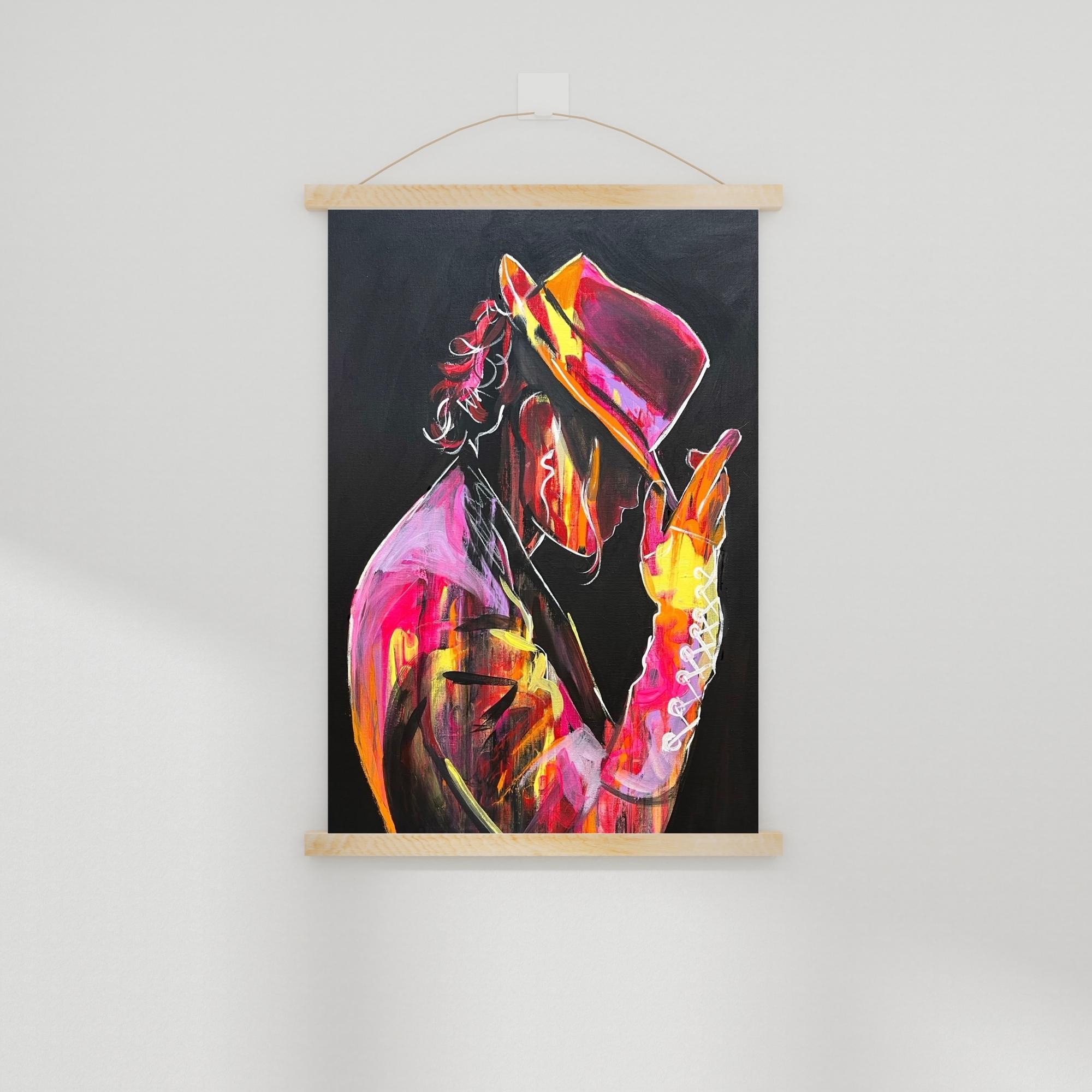 Colorful Michael Jackson Wall Art – Iconic Pop Star Canvas
