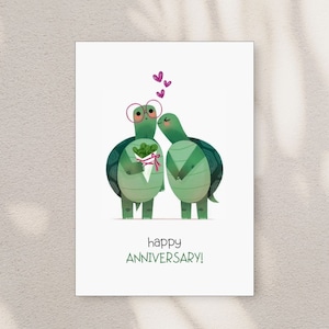 Cartão de feliz aniversário, presente para marido, esposa, namorado, namorada, cartão para o dia do namoro, cartão fofo e exclusivo, cartão tartaruga, vale-presente