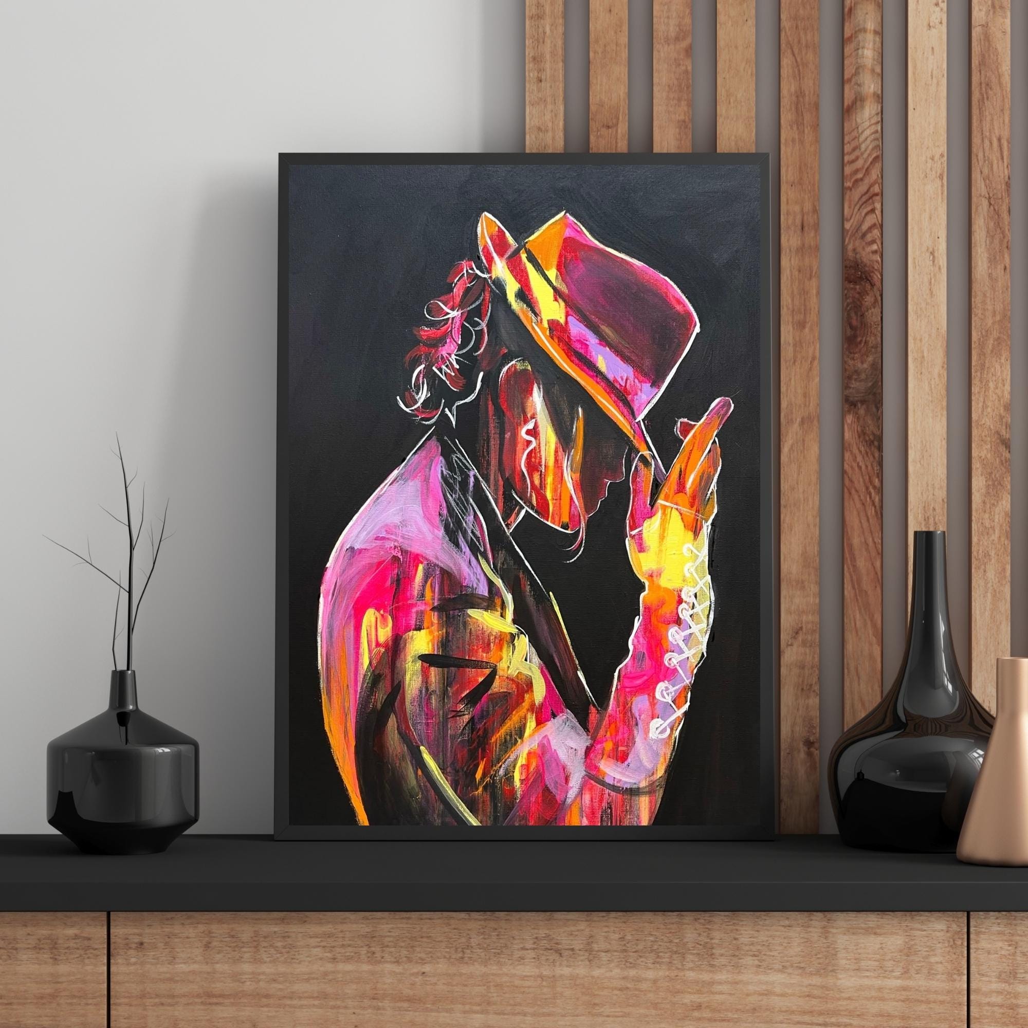 Colorful Michael Jackson Wall Art – Iconic Pop Star Canvas