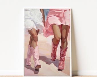 Cowgirl Boots Aesthetic Wall Art, Cowgirl Dorm Decor, Western Poster, Preppy Cowboy Room Decor Aesthetic, Rustic Wall Art, Cute Cowgirl Gift