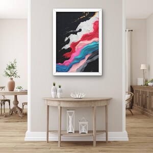Abstract Colorful Brush Strokes Wall Art Print, Modern Texture Canvas Painting, Contemporary Home Decor, Living Room Art, Modern Wall Decor