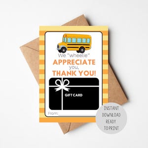 TÉLÉCHARGEMENT IMMÉDIAT | Carte-cadeau We Wheelie Appreciate You | Carte de remerciement pour chauffeur de bus | Carte-cadeau chauffeur de bus | Carte de remerciement pour chauffeur de bus