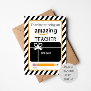 TÉLÉCHARGEMENT IMMÉDIAT | Merci d'avoir été et carte-cadeau Amazing Teacher | Porte-cartes cadeau enseignant incroyable | Carte-cadeau Tu es incroyable