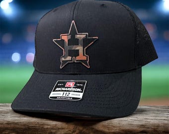 HOUSTON Leather Patch Cap: Richardson 112 SPORTS team