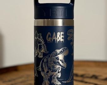 DINOSAUR full wrap Laser Engraved YETI Tumbler || unicorn || personalized || Engraved Tumbler || Toddler Kids Tumbler