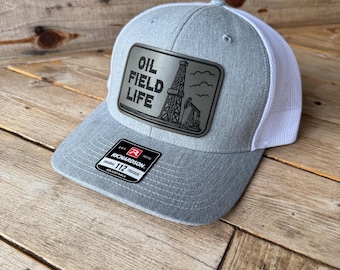 Oilfield Patch Hat: Blue Collar Snapback, Leatherette