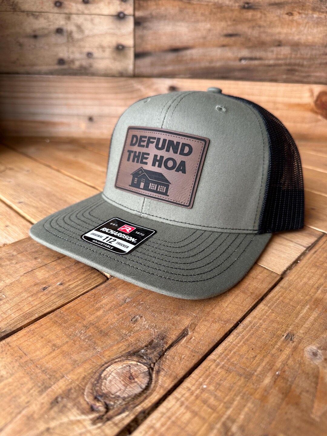 Defund the HOA Hat: Leather Patch Richardson 112 Trucker Cap - Etsy