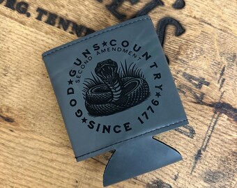 Leatherette Can Cooler: Second Amendment, Father's Day Gift