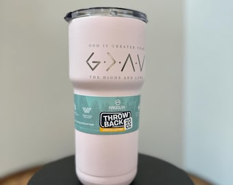 Magellan Outdoors 20oz Matte Throwback God Is Greater Than The Highs and Lows Engraved Tumbler Light pink