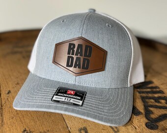 RAD dad, Dad hat, dad leather patch hat, gifts for him, dad gift, Father’s Day, R112 hat