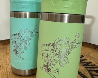 inspired Toy YETI Water Bottle / Custom Buzz Year and Woody Cup / Kids Christmas Gift / birthday gift / Vacation cup